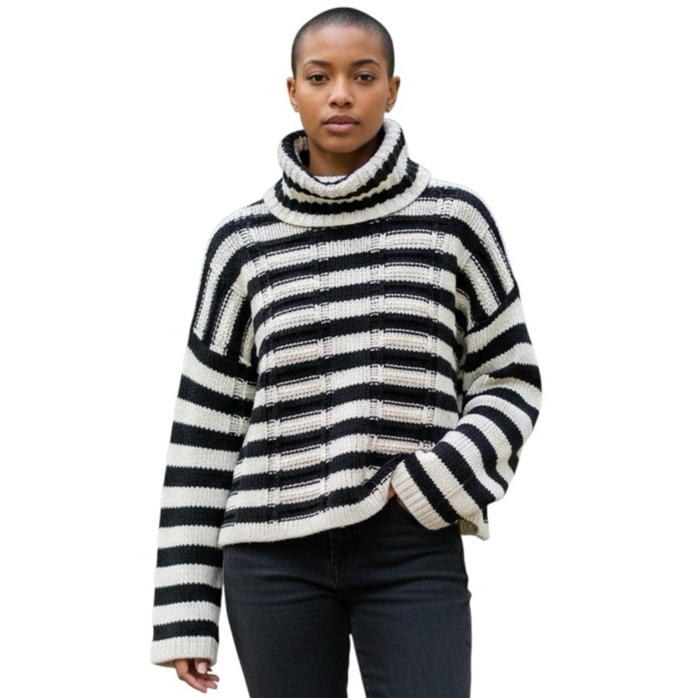 Hippie Laundry Striped Turtleneck Sweater Long Sleeves Women’s Size Large